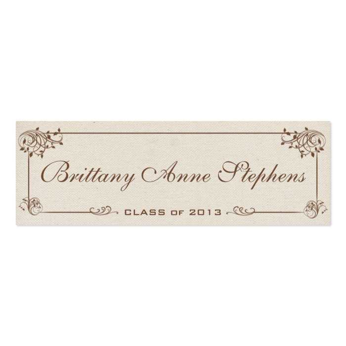 Canvas Graduation Name Card Insert Business Card