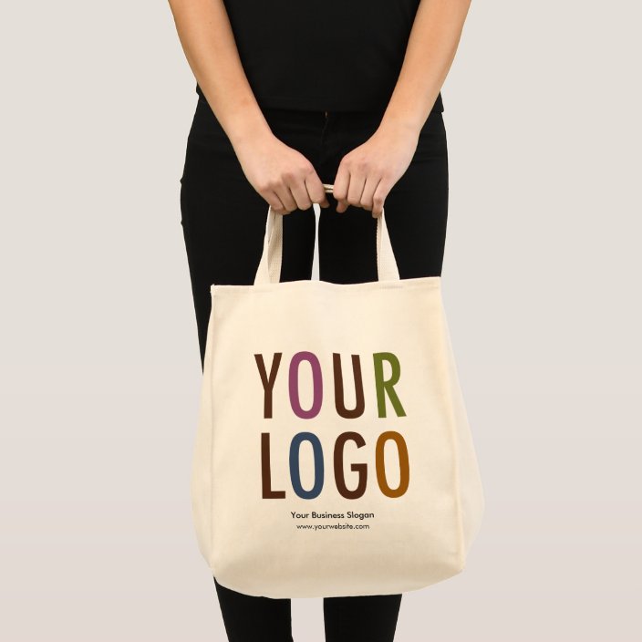 Canvas Grocery Tote Bag with Logo No Minimum Order | Zazzle.com