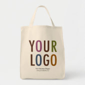 Canvas Grocery Tote Bag with Logo No Minimum Order | Zazzle
