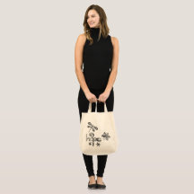 Canvas grocery tote with original designs