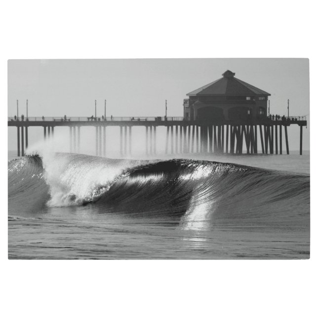 Canvas - Huntington Beach Pier - Northside   Metal Print (Front)