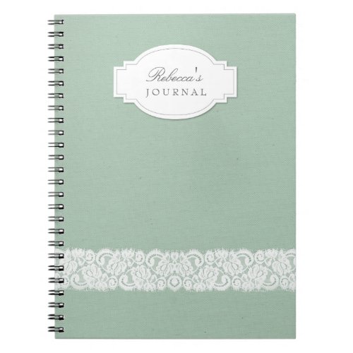 Canvas  Lace Rustic Personalized Notebook