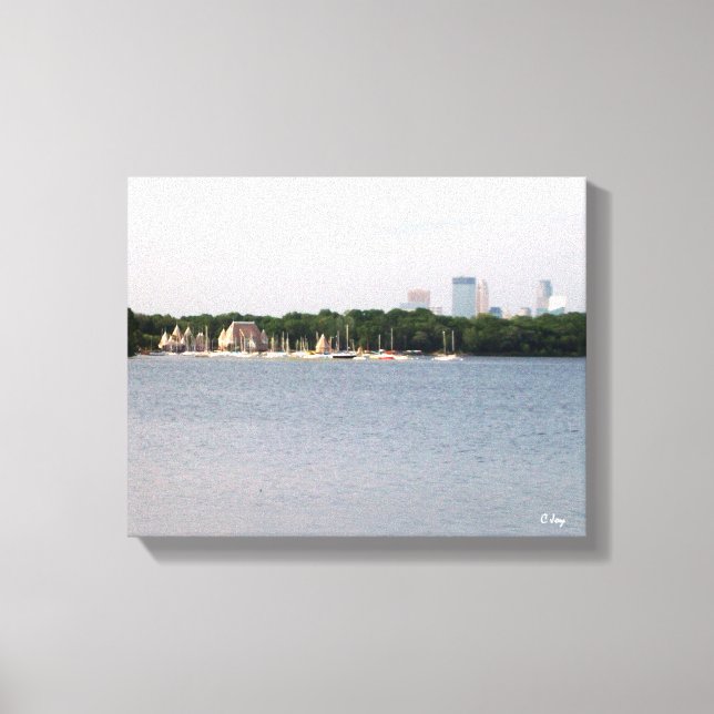 CANVAS: Lake Harriet Parkway & Mpls., Skyline, MN_ Canvas Print (Front)