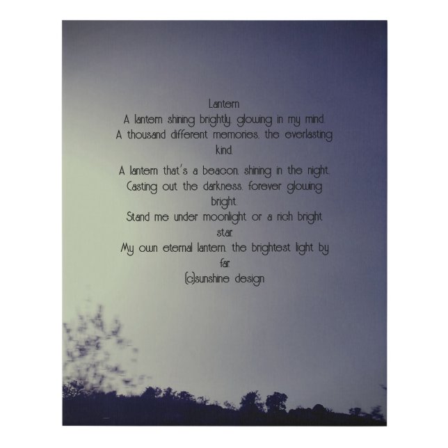 canvas Lantern poem art design (Front)