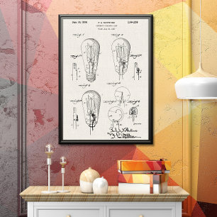 Canvas Like Light Bulb Patent Poster
