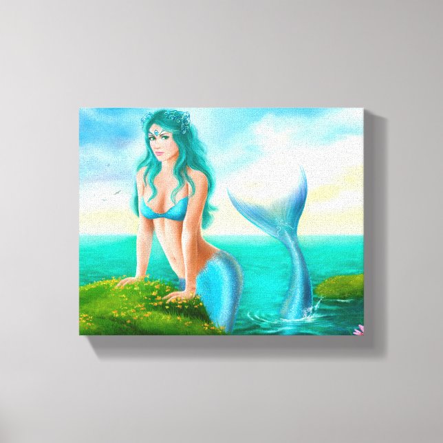 Canvas " Mermaid in sea" Print (Front)