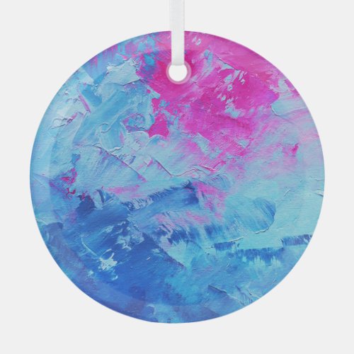 Canvas Mystery Abstract Oil Paint Texture Glass Ornament