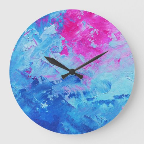 Canvas Mystery Abstract Oil Paint Texture Large Clock
