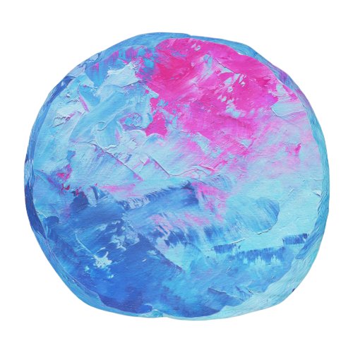 Canvas Mystery Abstract Oil Paint Texture Pouf