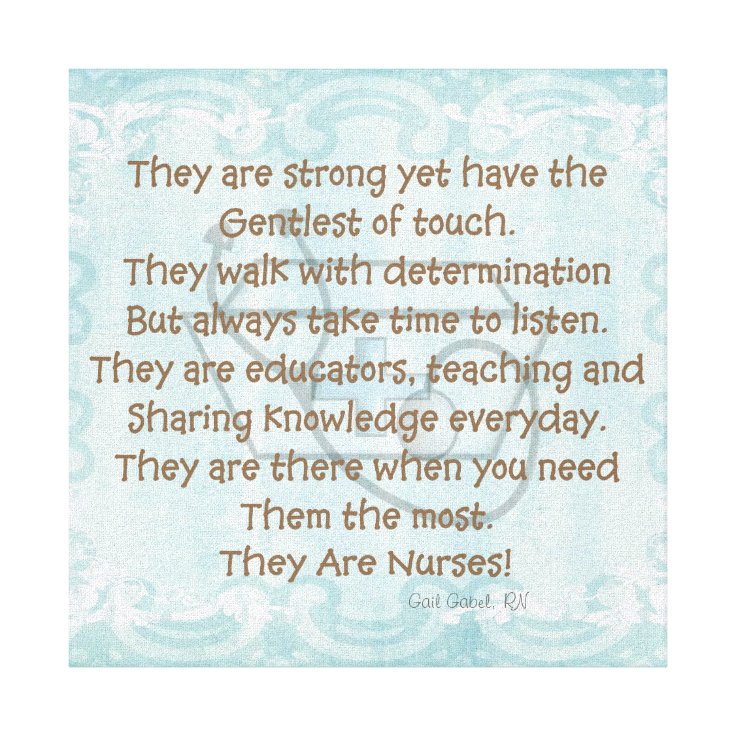 Canvas Nurse Poem Wall Art 