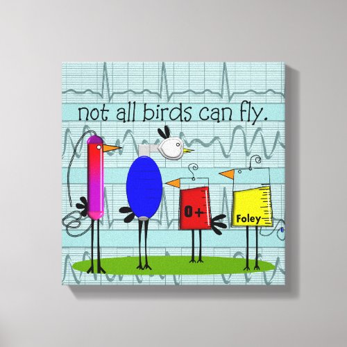 Canvas Nurse Whimsical Birds