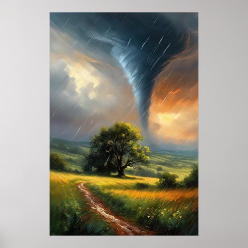Canvas of Chaos Majestic Tornado Poster