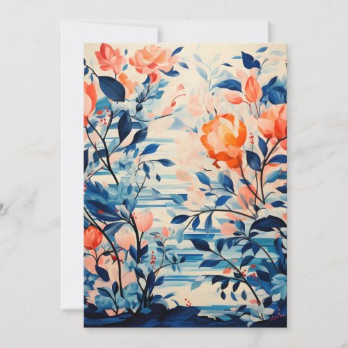 Canvas of Flowers in Full Bloom Watercolor Announcement