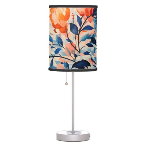 Canvas of Flowers in Full Bloom Watercolor Table Lamp