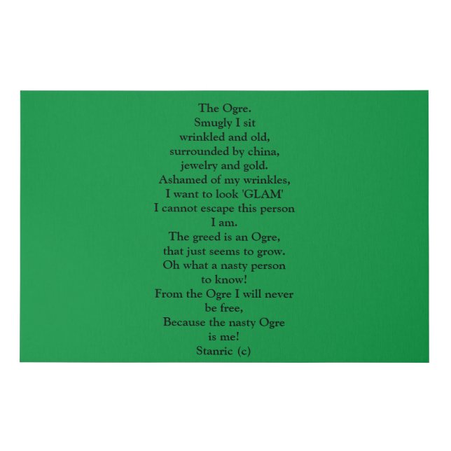 CANVAS Ogre poem on canvas (Front)