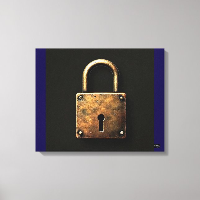 Canvas Old Padlock Print (Front)