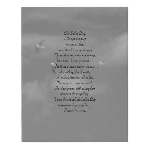 CANVAS Old Sailor Boy Poem ART AND DESIGN
