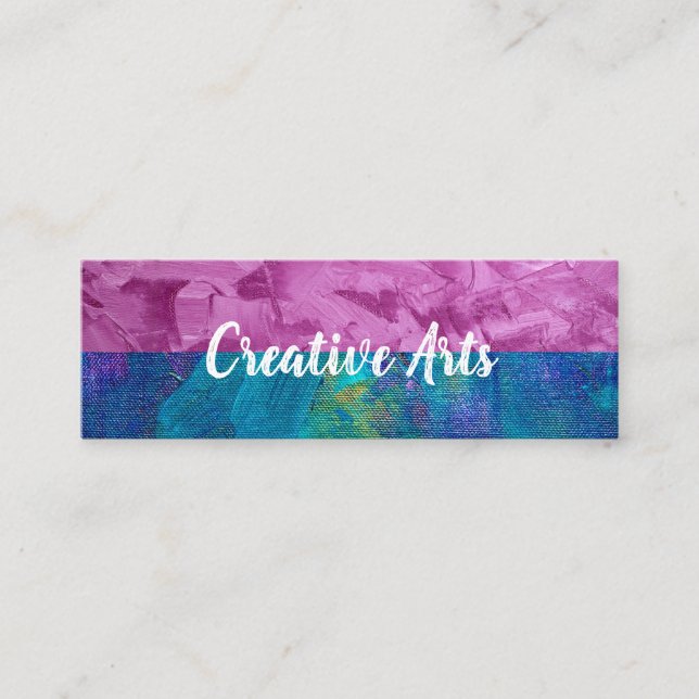 Canvas Paint Stroke| Artist | Color Block Mini Business Card (Front)