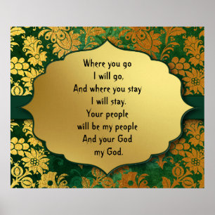 Canvas Paper Gloss You Go I Will Go Scripture Poster