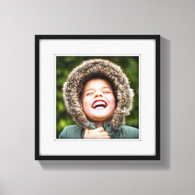 Canvas Personalized Square Photo Template Framed (Front)