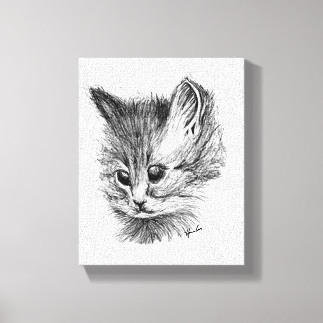 Canvas Print 11x14 CAT 2 B/W Orig. Artwork (Front)