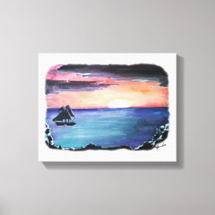 Canvas Print 14x11 SUNSET Original Artwork