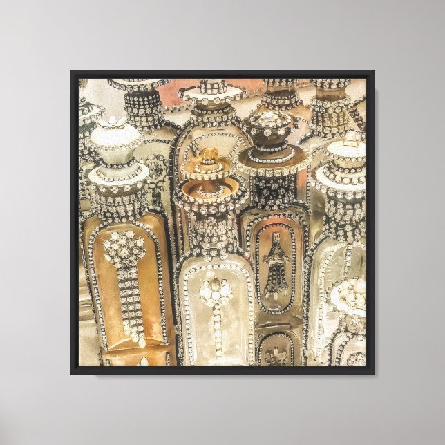 Canvas Print 16"x16" Vintage Perfume Bottles (Front)