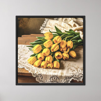 Canvas Print 16"x16" Yellow Tulips