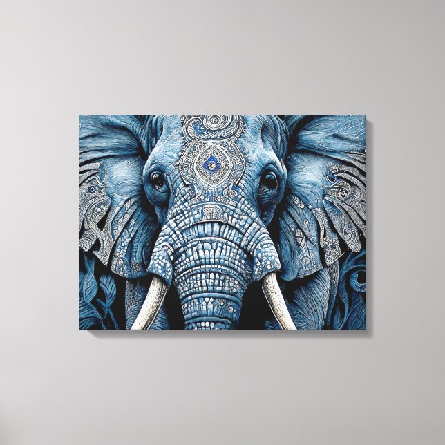 Canvas Print: African Blue Elephant Print (Front)
