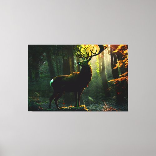 Canvas Print Animal Wall Art Stag Deer Forest