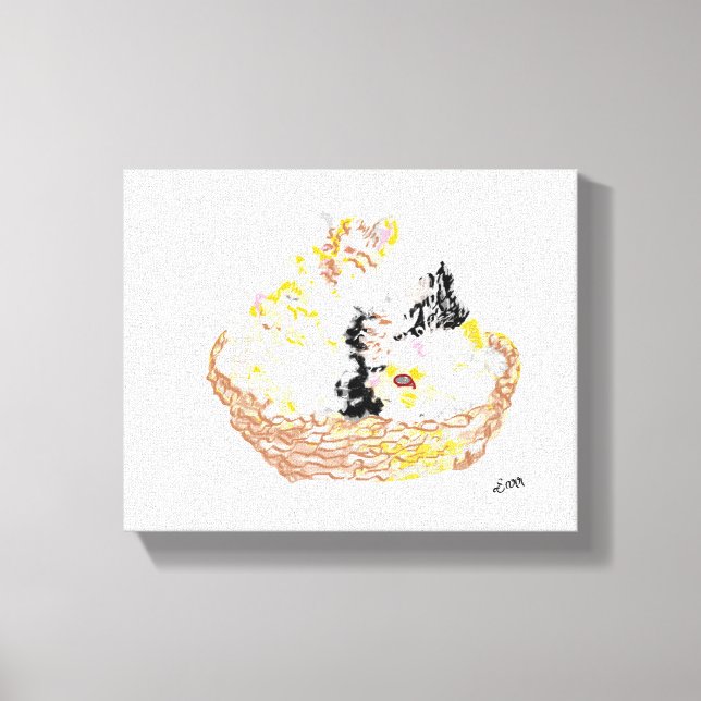 Canvas Print : Basketful Of Kitten's (Front)