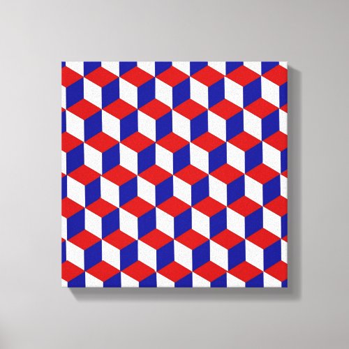 Canvas Print _ Block illusion in red white blue