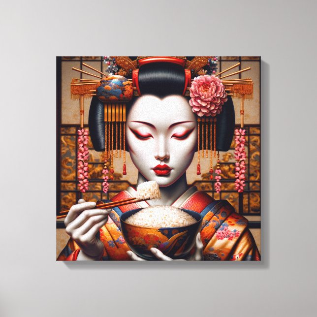 Canvas Print (Geisha and Rice Bowl) (Front)