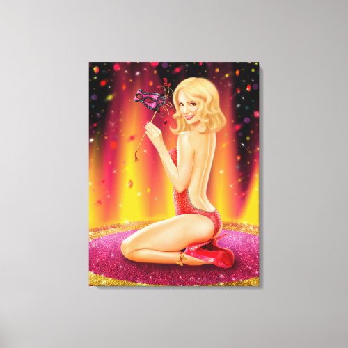 Canvas Print Glamour beautiful Pin up Girl show