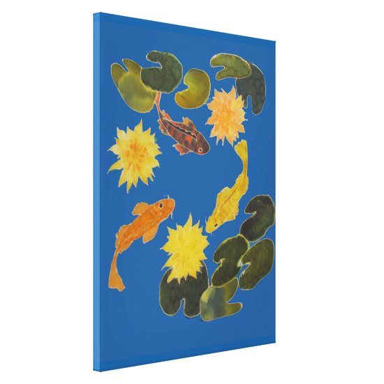 Canvas Print - Koi Among Lily Pads