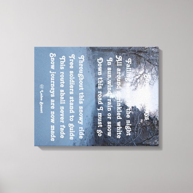 Canvas Print Poem Snow Journey By Ladee Basset (Front)