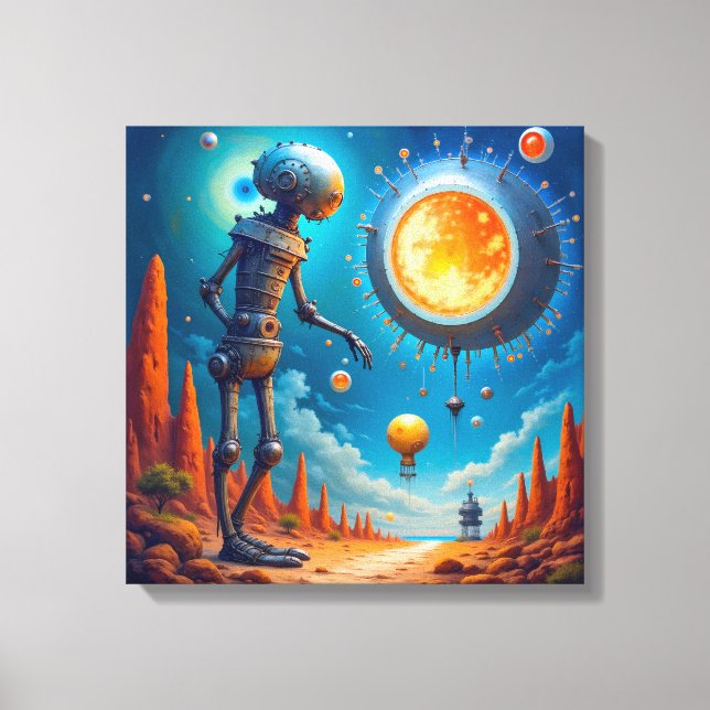 Canvas Print (Robot and UFO) (Front)