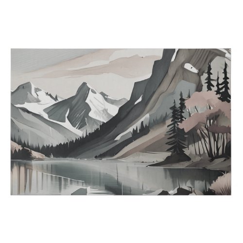 Canvas print TEE Mountain Lake Scene graphic