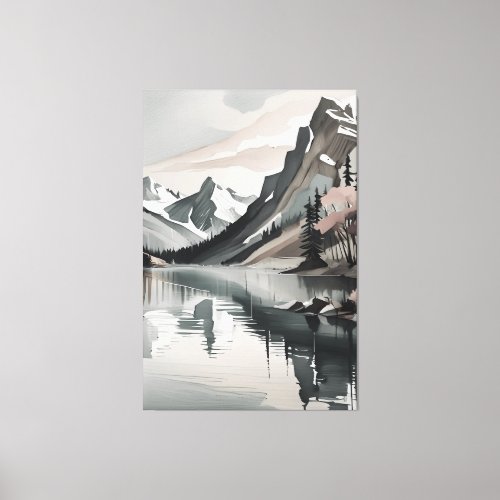 Canvas Print TEE Mountain Lake Scene graphic