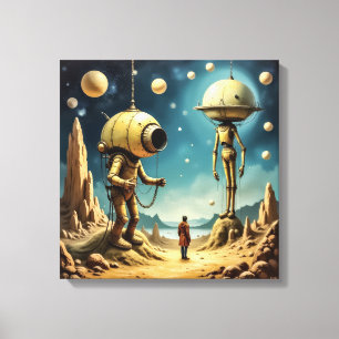 Canvas Print (Time Traveler and Robots)