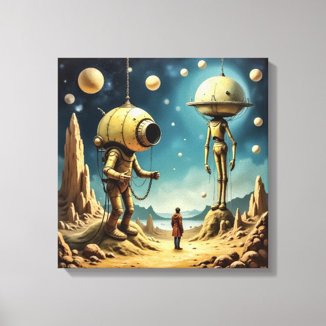 Canvas Print  (Time Traveler and Robots) (Front)