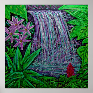 Canvas print- Waterfall in the Rainforest Poster