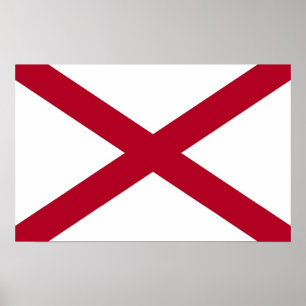 Canvas Print with Flag of Alabama, U.S.A.