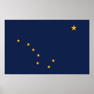 Canvas Print with Flag of Alaska, U.S.A.