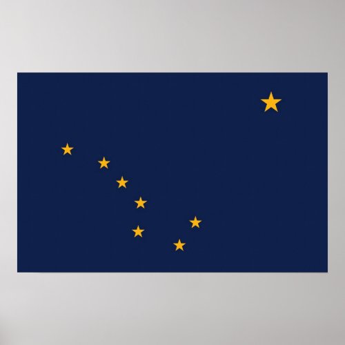 Canvas Print with Flag of Alaska USA