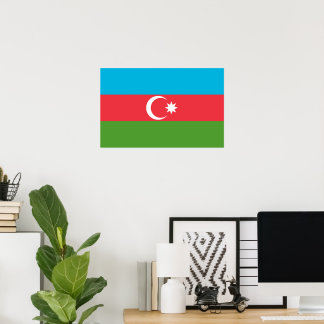 Canvas Print with Flag of Azerbaijan