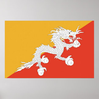 Canvas Print with Flag of Bhutan
