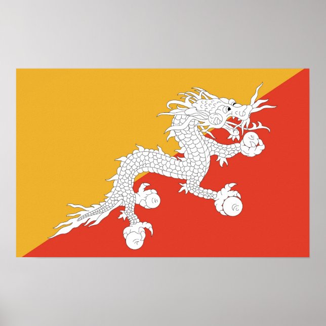 Canvas Print with Flag of Bhutan (Front)