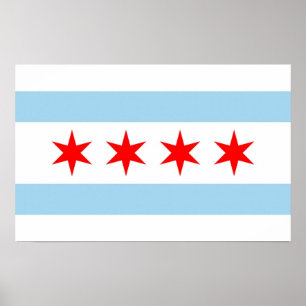 Canvas Print with Flag of Chicago, U.S.A.