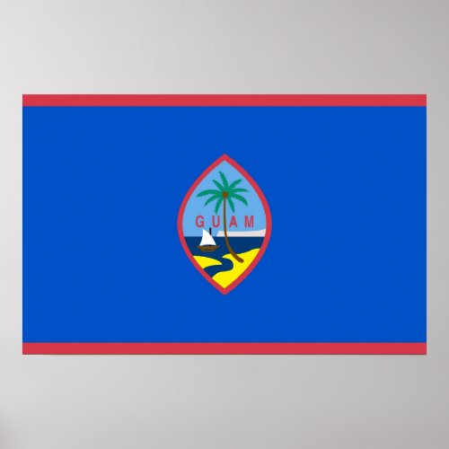 Canvas Print with Flag of Guam USA